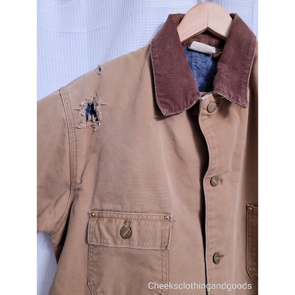 Vintage Carhartt Blanket Lined Chore Work Duck Jacket size 46 Made in USA - Picture 4 of 6